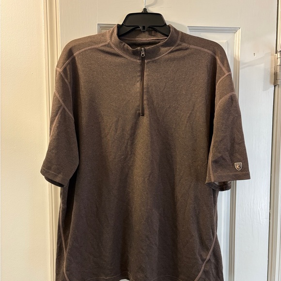 Kuhl Brown Short Sleeve Half-Zip Pullover shirt - Engineered Krew - Picture 1 of 2